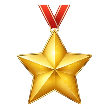a glittery golden star-shaped medal  sticker