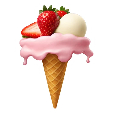 Strawberry and vanilla ice cream mixed sticker
