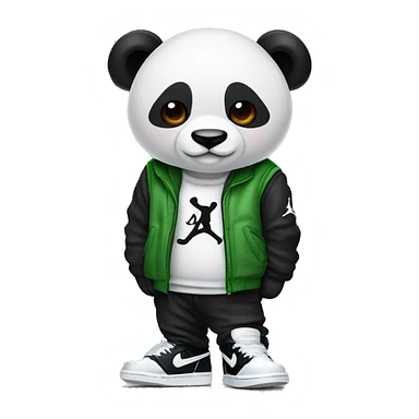 Panda wearing air jordan 1 sticker