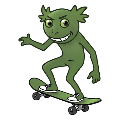 Man on skateboard delivering package  sticker