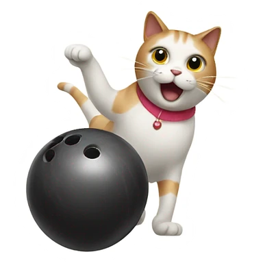 A cat bowling sticker