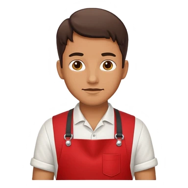 man red apron  sticker