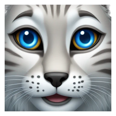 Grey lynx blue eyes grins sticker