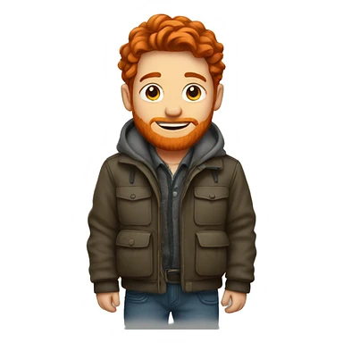 Redhead guy wearing winter clothes sticker