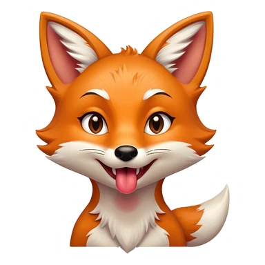 Mischievous girl fox with a slight smirk and tongue sticking out sticker