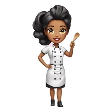 Barbie chef black hair sticker