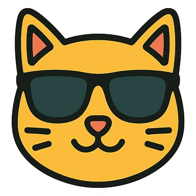 a cat wearing sunglasses sticker