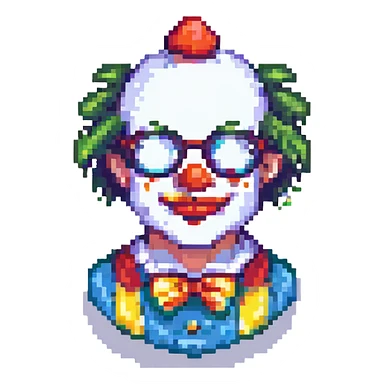 clown with glasses sticker