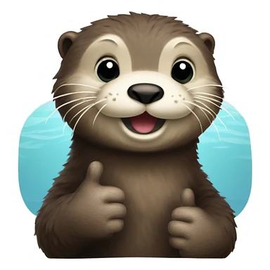 furry cartoon sea otter thumbs up sticker