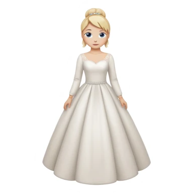 Chica blanca,ojos azules,pelo rubio y recogido, vestido novia, manga larga cuerpo entero sticker