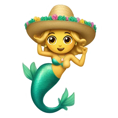 Sirena con sombrero  sticker