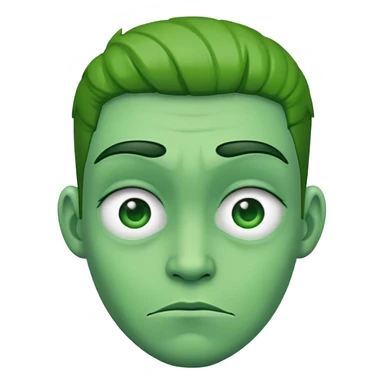 Jelly bean green half frown sticker