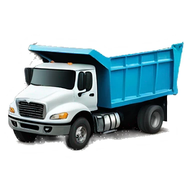 dump truck, dumping pictures out of the back of the truck all over the ground sticker