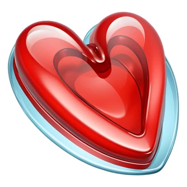 heart made of glass, with a slipper motif sticker