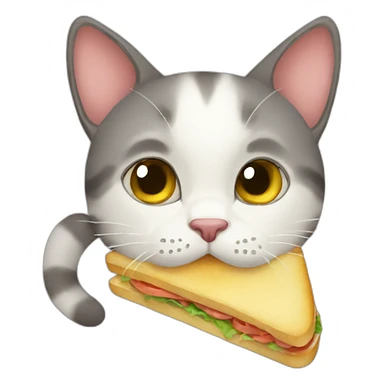 Cat eat sandwich sticker