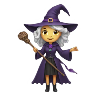 A witch holding a wand sticker