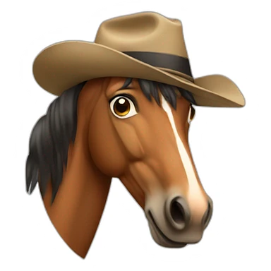Confused horse with hat sticker