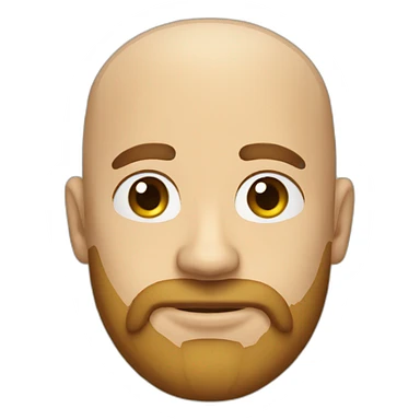 man bald head and beard sticker
