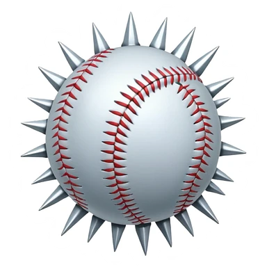 Metal baseball with thorns  sticker