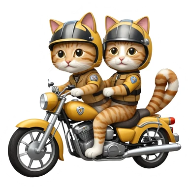 cats riding motorcycle sticker