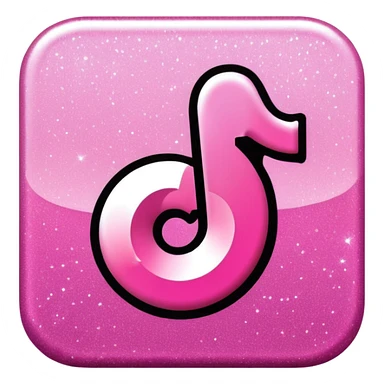glitter pink logo TikTok sticker