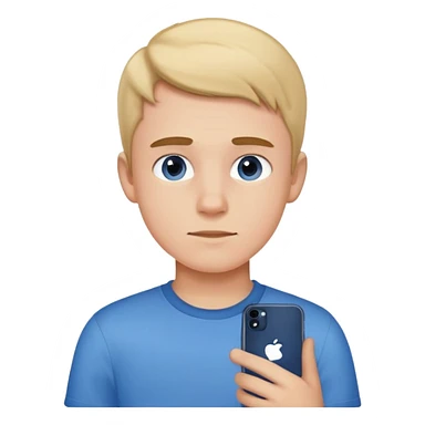 boy in blue shirt indoors iPhone emoji quality  sticker
