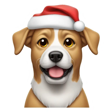 Dog with Santa hat sticker