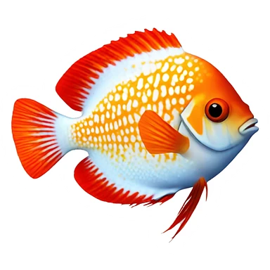 DISCUS fish orange and red dt sticker