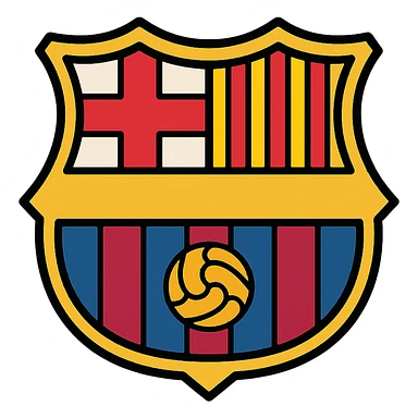FC Barcelona crest, flat icon style, simplified details, no text sticker