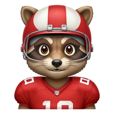 american football player raccoon red sticker