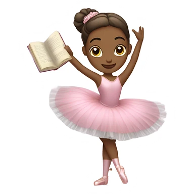 ballerina reading a book  sticker