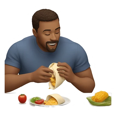 man feeding a baby burrito sticker