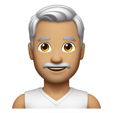 memoji of andrew huberman muscular silver hair, v neck sticker