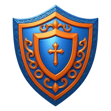 glitter blue and orange ancestor shield sticker