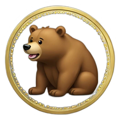 Bear pooping coin sticker