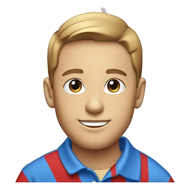  striped polo shirt blue and red line sticker