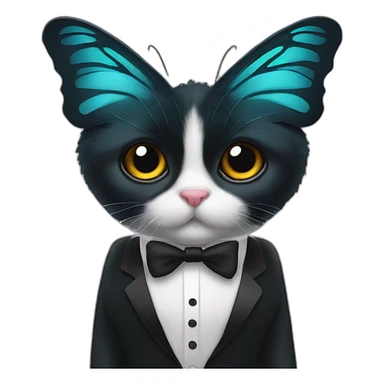 butterfly with tuxedo sticker
