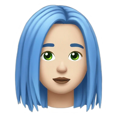 Billie eilish 2017 cheveux bleu sticker