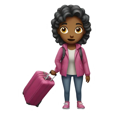 Girl with luggage annoyed  sticker