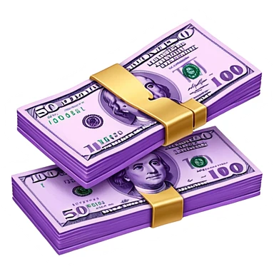 billetes en 3d morados animados en png sticker