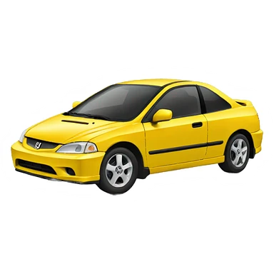 Yellow Honda civic 2000 sticker