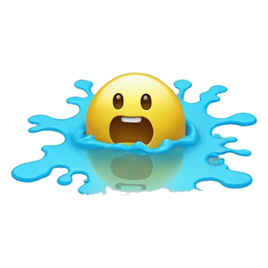 Glowing Cyan blue paint splashed puddle  sticker