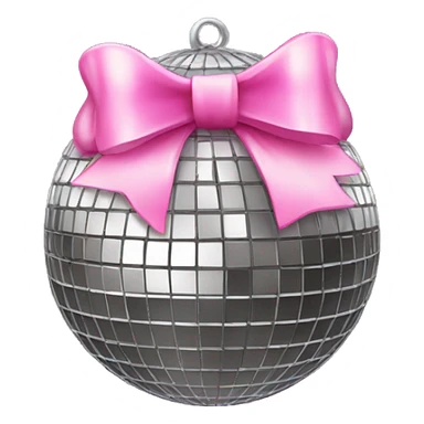 Disco ball with pink bow sticker