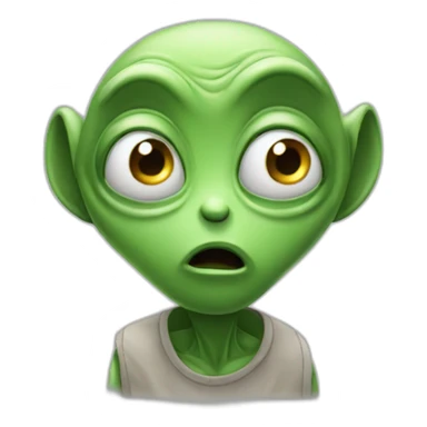 confused alien sticker
