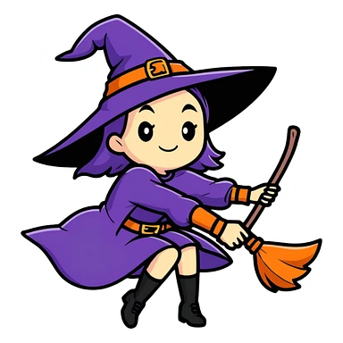 Halloween wich   sticker