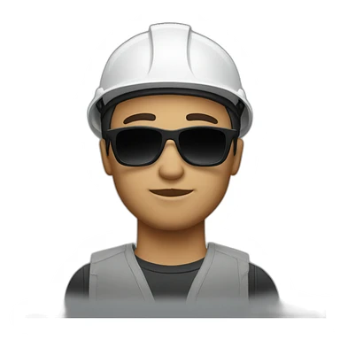 Builder with black sunglasses with light skin  sticker