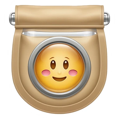 ostomy bag in beige with a circle in the middle sticker