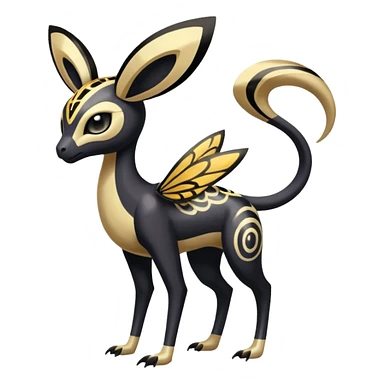  Egyptian Smooth Soft Glossy Tribal Exotic Colorful Tropical Meloetta-Venom-Heliolisk-Helioptile-Monster-Animal-Pokémon-Fakémon-fusion, full body, tribal markings  sticker