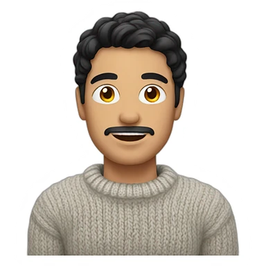 Man with Black hair in knitted sweater sticker