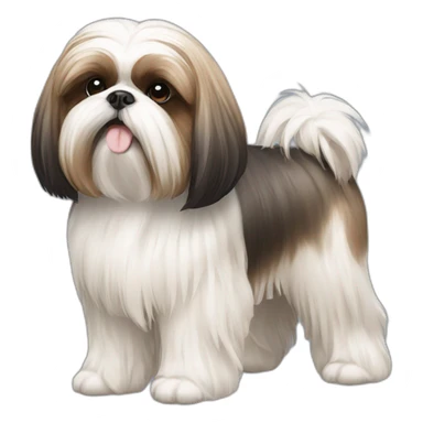 Dog Shih Tzu with long wool full-height  sticker